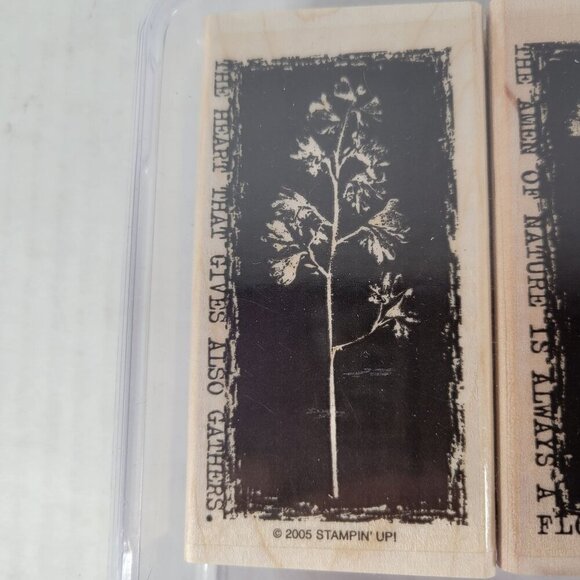 Stampin' Up! Reverse Prints Set of 3 Floral Religious Inspirational Stamps 2005 - Picture 2 of 5